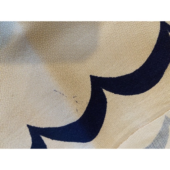 Vintage Mid-Century Tablecloth Flowers Floral Blue Orange 4'x5' Cottage Core - Picture 7 of 9